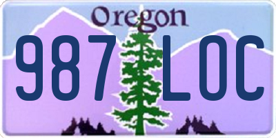 OR license plate 987LOC