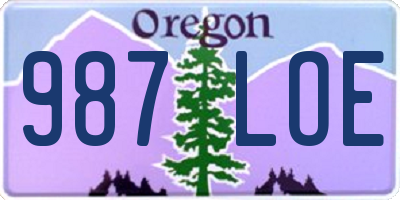 OR license plate 987LOE