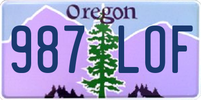 OR license plate 987LOF