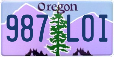 OR license plate 987LOI