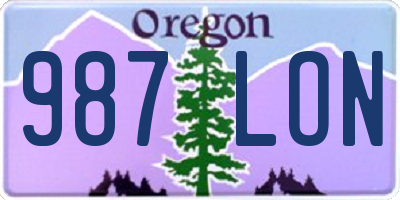 OR license plate 987LON