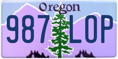 OR license plate 987LOP