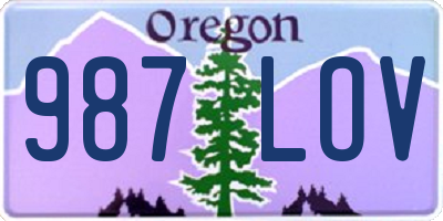 OR license plate 987LOV