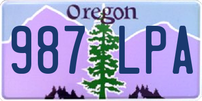 OR license plate 987LPA
