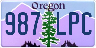 OR license plate 987LPC