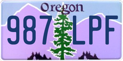 OR license plate 987LPF