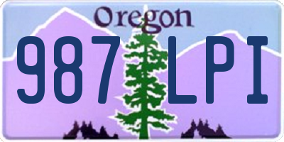 OR license plate 987LPI