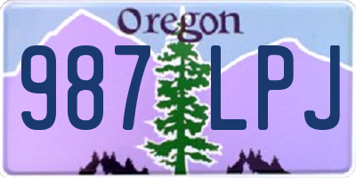 OR license plate 987LPJ