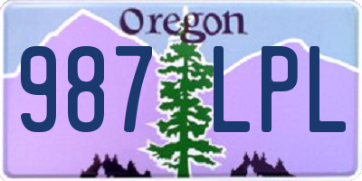 OR license plate 987LPL