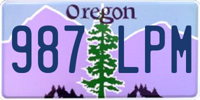 OR license plate 987LPM