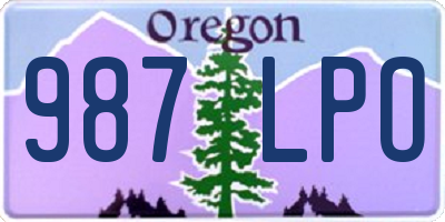 OR license plate 987LPO