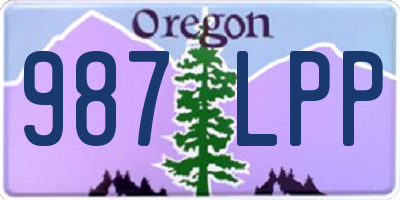 OR license plate 987LPP
