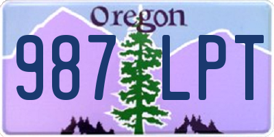 OR license plate 987LPT