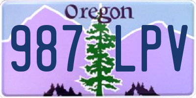 OR license plate 987LPV