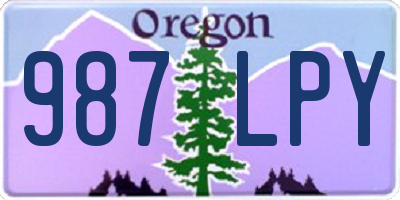 OR license plate 987LPY