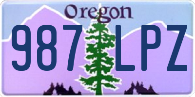 OR license plate 987LPZ