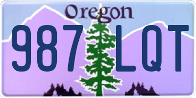 OR license plate 987LQT