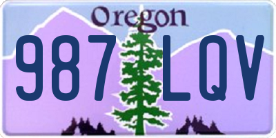 OR license plate 987LQV