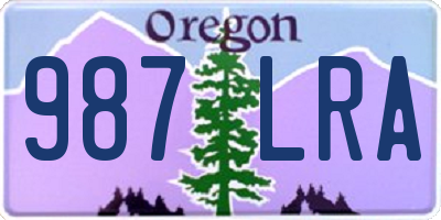 OR license plate 987LRA