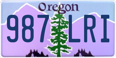 OR license plate 987LRI