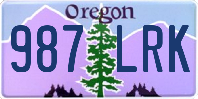 OR license plate 987LRK