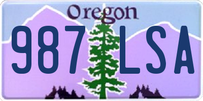 OR license plate 987LSA