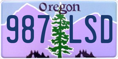 OR license plate 987LSD