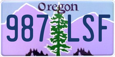 OR license plate 987LSF