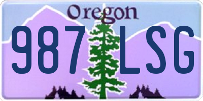 OR license plate 987LSG