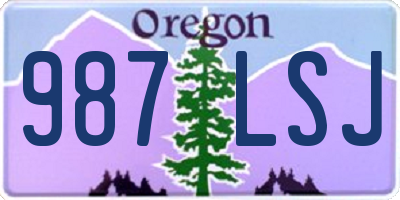 OR license plate 987LSJ