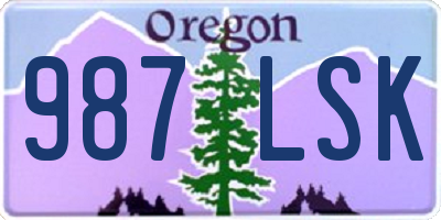 OR license plate 987LSK