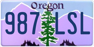 OR license plate 987LSL