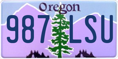 OR license plate 987LSU