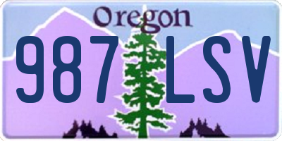 OR license plate 987LSV