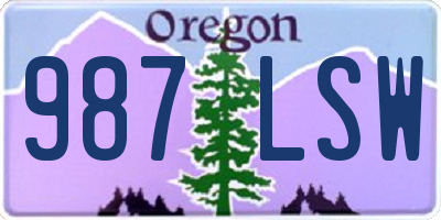 OR license plate 987LSW