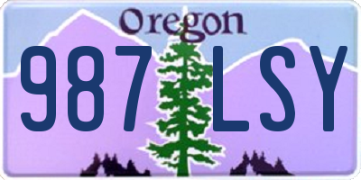 OR license plate 987LSY