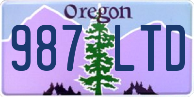 OR license plate 987LTD