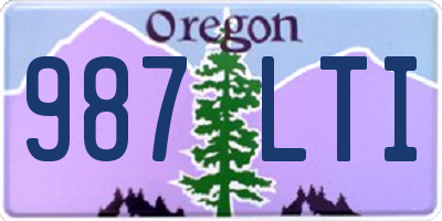 OR license plate 987LTI