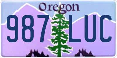 OR license plate 987LUC