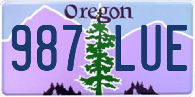 OR license plate 987LUE