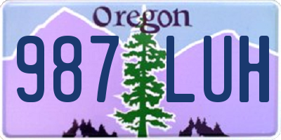 OR license plate 987LUH