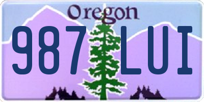 OR license plate 987LUI