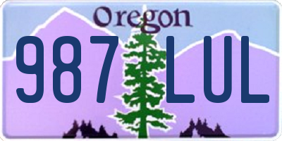 OR license plate 987LUL