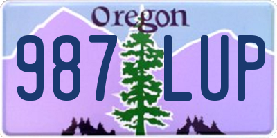 OR license plate 987LUP