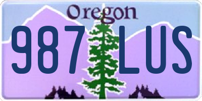 OR license plate 987LUS