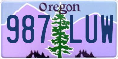 OR license plate 987LUW