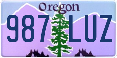 OR license plate 987LUZ