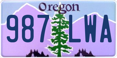 OR license plate 987LWA