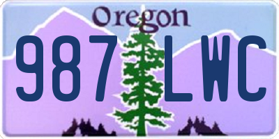 OR license plate 987LWC