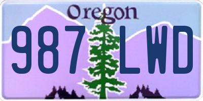 OR license plate 987LWD